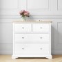 GRADE A1 - Darley Two Tone Chest of Drawers in Soild Oak and White