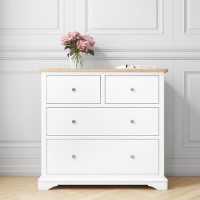 GRADE A1 - Darley Two Tone Chest of Drawers in Soild Oak and White