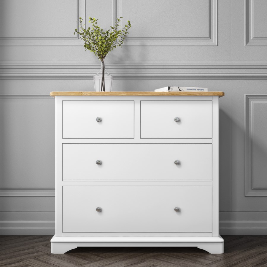 Darley Two Tone Chest of Drawers in Soild Oak and White