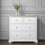 GRADE A2 - Darley Two Tone Chest of Drawers in Soild Oak and White