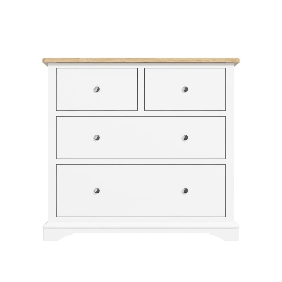 GRADE A1 - Darley Two Tone Chest of Drawers in Soild Oak and White