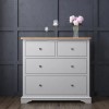 GRADE A2 - Darley Two Tone Chest of Drawers in Solid Oak and Light Grey