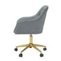 Grey Velvet Office Chair with Gold Base - Darwin - LPD