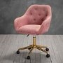 Pink Velvet Chesterfield Tub Swivel Office Chair - Darwin - LPD