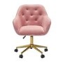 Pink Velvet Chesterfield Tub Swivel Office Chair - Darwin - LPD