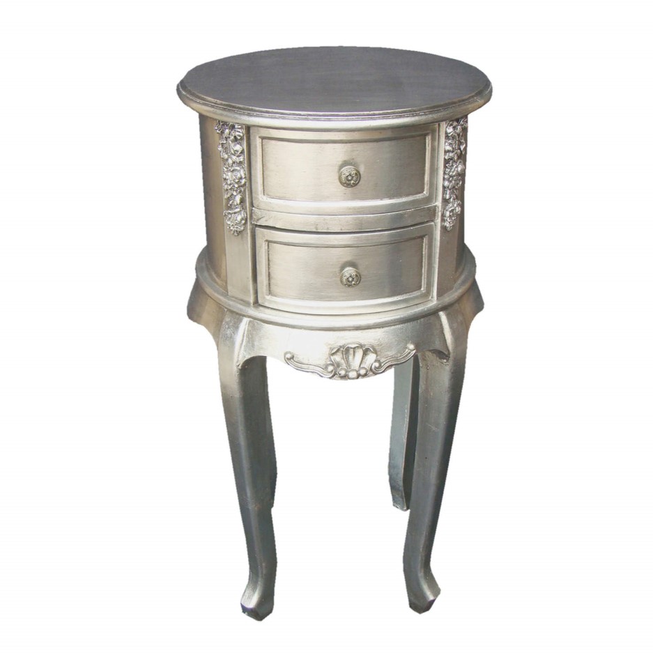 Wilkinson Furniture Dauphine Round Night Table in Silver Furniture123