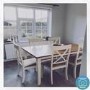 Oak and Ivory Dining Table with 6 Matching Dining Chairs - Davenport