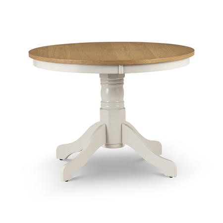 Davenport Ivory And Oak Round Pedestal, Julian Bowen Davenport Dining Chairs