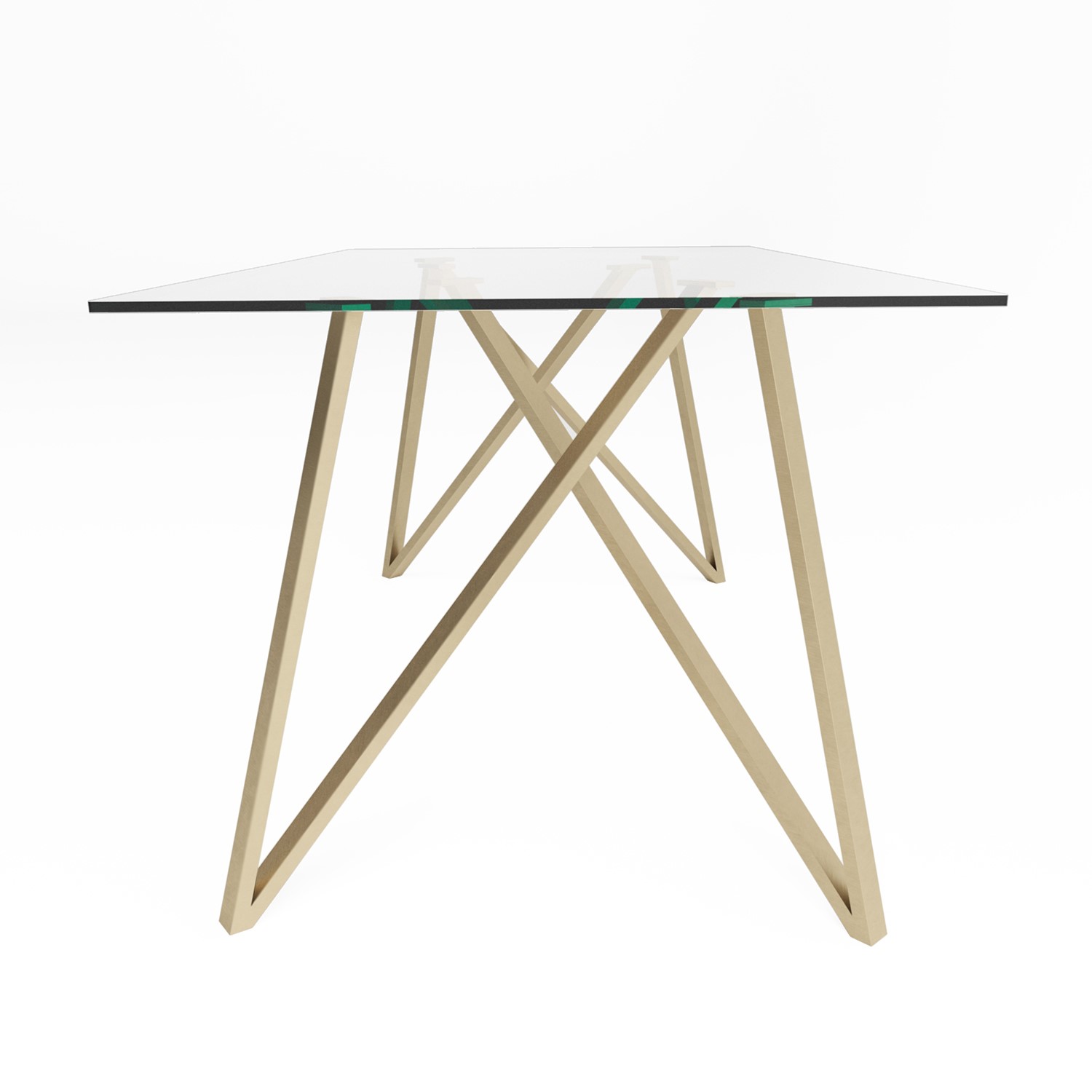GRADE A1 - Glass Top Dining Table with Brass Legs - Seats 6 - Dax ...