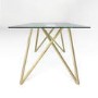 Glass Top Dining Table with Gold Legs - Seats 6 - Dax