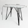 Small Glass Breakfast Bar Table with Black Metal Legs - Seats 2 - Dax