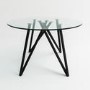 Round Glass Dining Table with Black Legs - Seats 4 - Dax