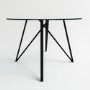 Round Glass Dining Table with Black Legs - Seats 4 - Dax