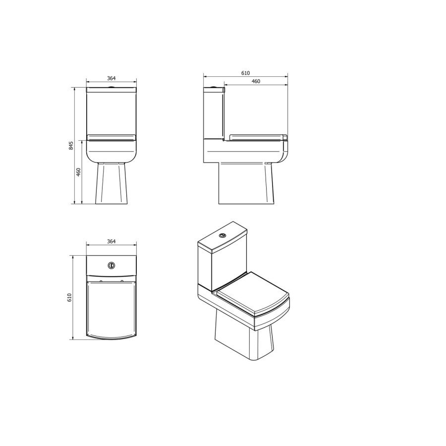 Delta Comfort Height Close Coupled Toilet with Soft Close Seat