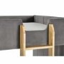Grey Velvet Bunk Bed with Light Wood Ladder - Daytona