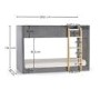 Grey Velvet Bunk Bed with Light Wood Ladder - Daytona