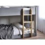 Grey Velvet Bunk Bed with Light Wood Ladder - Daytona