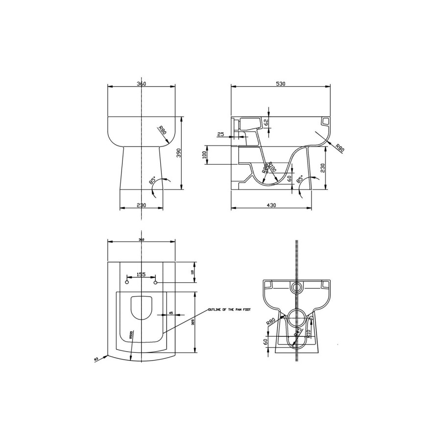 GRADE A1 - Delta Back to Wall Toilet with Soft Close Seat