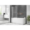 Taylor &amp; Moore Hinged Panel Curved Bath Screen - 1400 x 1000mm