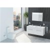 White Wall Hung Bathroom Double Vanity Unit &amp; Basin - W1250mm