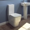 Square Close Coupled Toilet with Soft Close Seat - Step