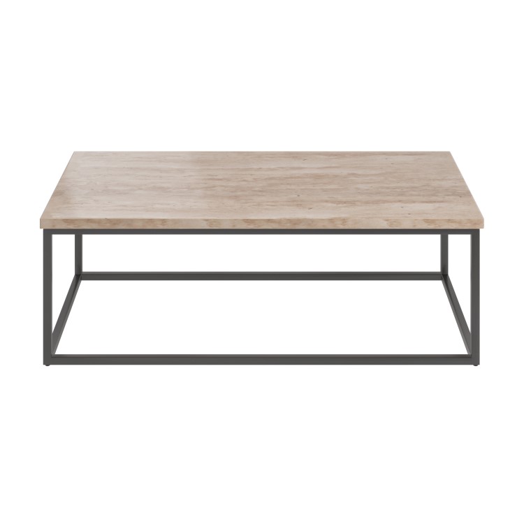 ALMOST PERFECT - Rectangular Beige Travertine Effect Coffee Table - Demi