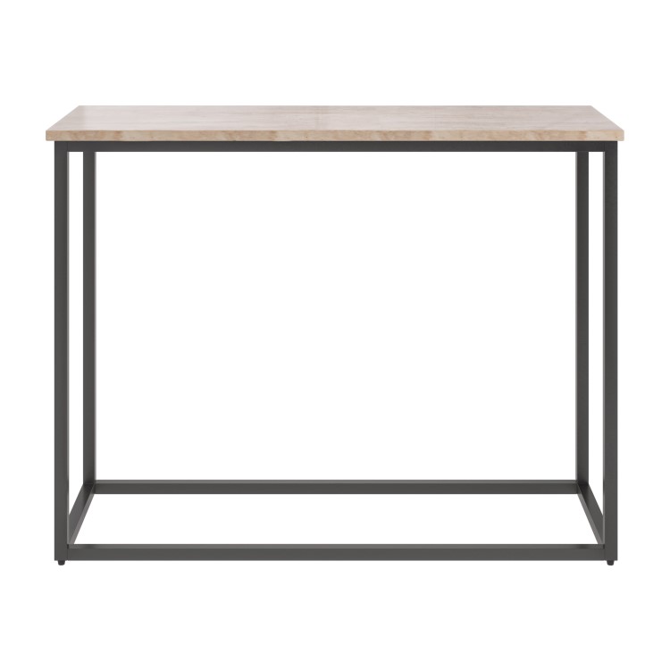 Beige Travertine Effect Console Table - Demi