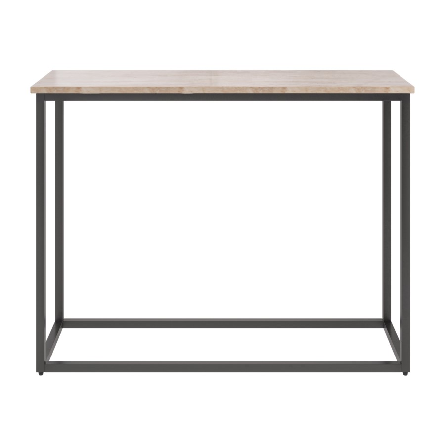 Beige Travertine Effect Console Table - Demi