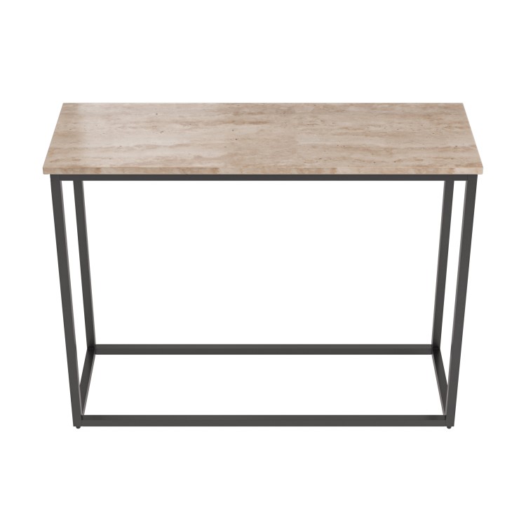 Beige Travertine Effect Console Table - Demi