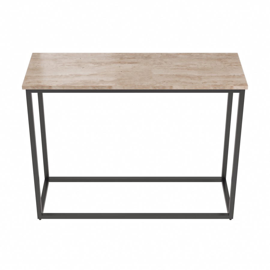 Beige Travertine Effect Console Table - Demi