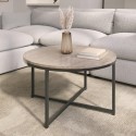 DEM005T Round Beige Travertine Effect Coffee Table - Demi