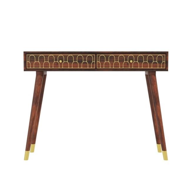 Narrow Mango Wood Console Table with Drawers - Dejan