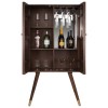 Tall Solid Mango Wood Drinks Cabinet with Wine Rack - Dejan