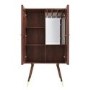 GRADE A2 - Tall Solid Wood Drinks Cabinet with Wine Glass Rack - Dejan