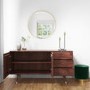 GRADE A2 - Large Sideboard with Storage in Dark Wood & Gold - Dejan