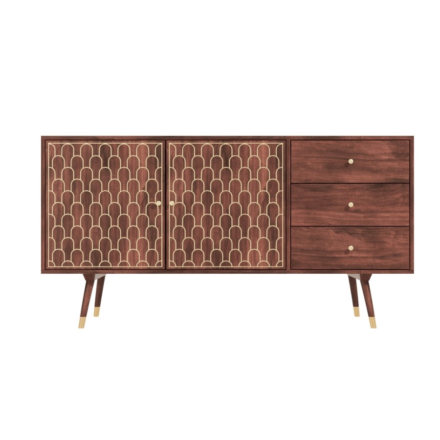 Large Solid Mango Wood Sideboard with Drawers - Dejan