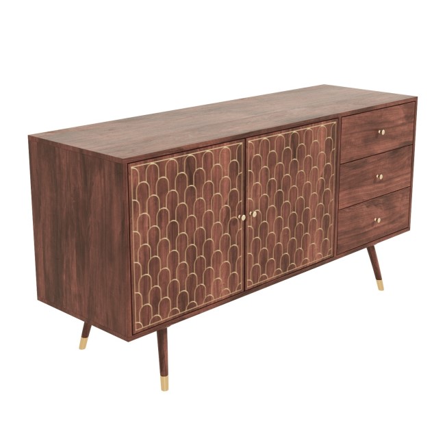 Large Solid Mango Wood Sideboard with Drawers - Dejan