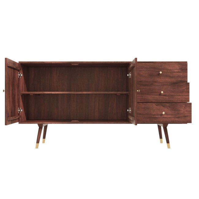 Large Solid Mango Wood Sideboard with Drawers - Dejan