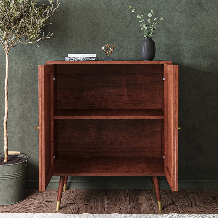 Small Sideboard in Solid Mango Wood with Gold Inlay - Dejan