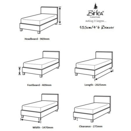 Birlea Furniture Denver Double Bed In Ivory