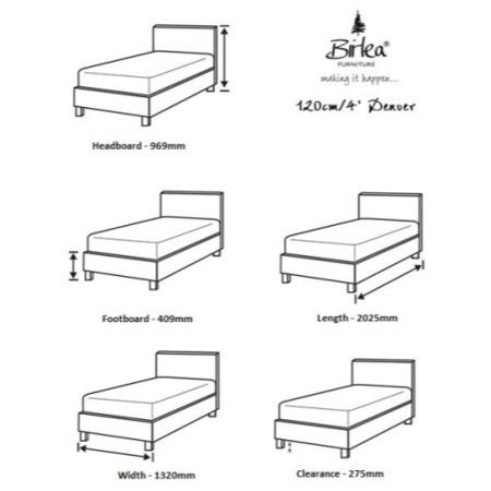 Birlea Furniture Denver Small Double Bed In Ivory