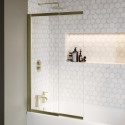 DENBSBB Brushed Brass Sliding Bath Screen - Denver