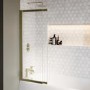 Brushed Brass Sliding Bath Screen - Denver