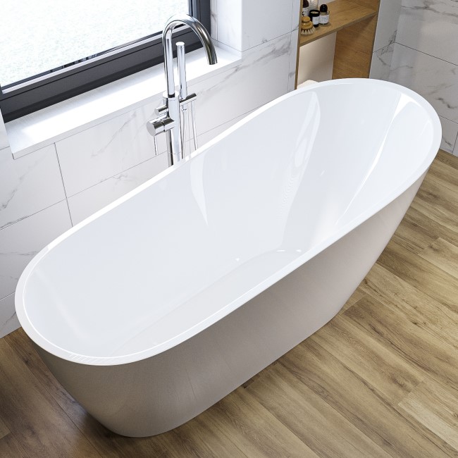 Freestanding Single Ended Slipper Bath 1525 x 740mm - Design