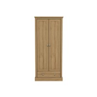 Oak 2 Door Double Wardrobe with Drawer - Devon 