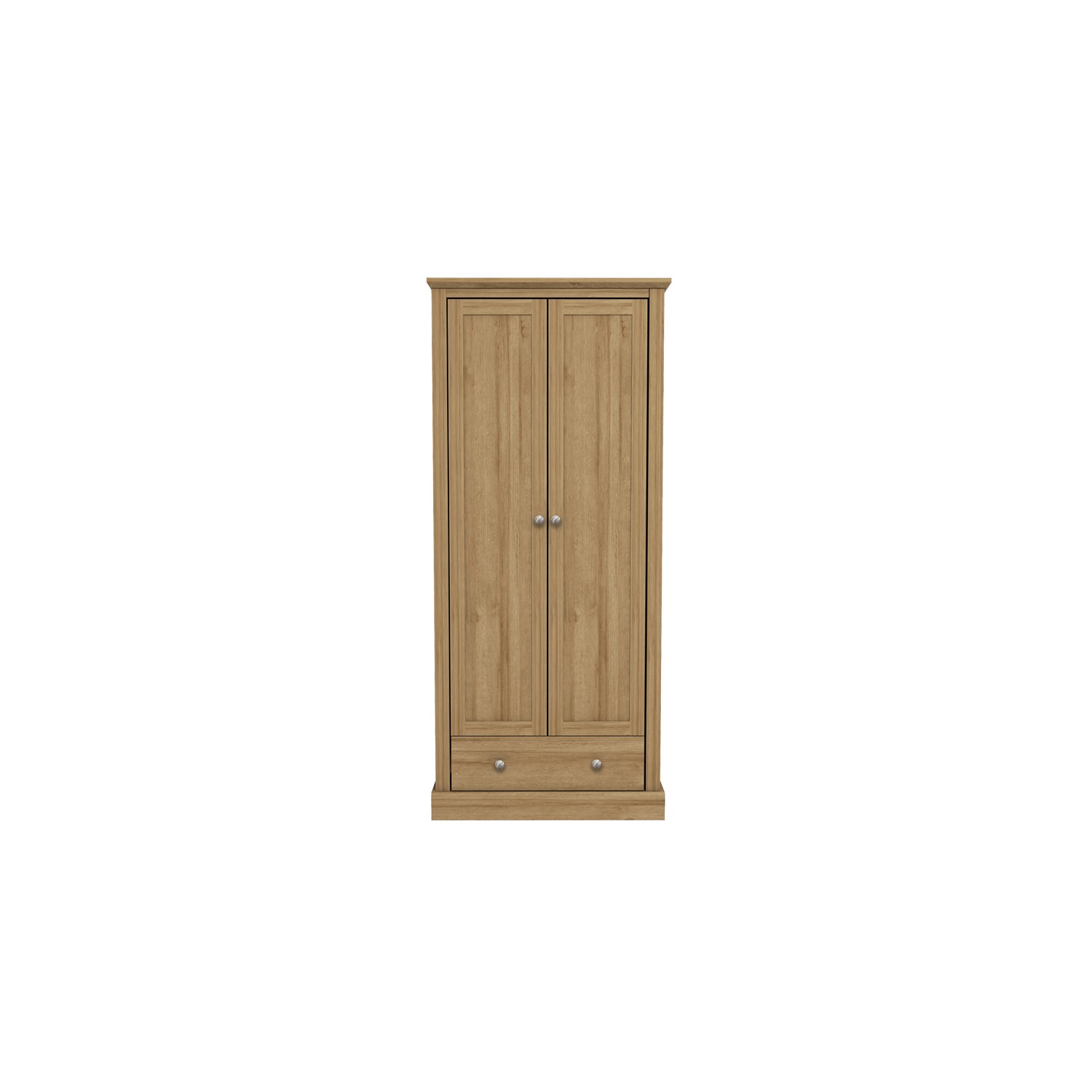 Photo of Oak 2 door double wardrobe with drawer - devon