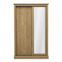 DEVSLID2DOAK Oak 2 Door Sliding Mirrored Wardrobe - Devon - LPD
