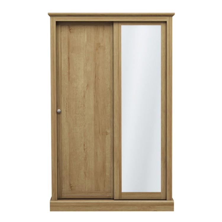 Oak 2 Door Sliding Mirrored Wardrobe - Devon - LPD