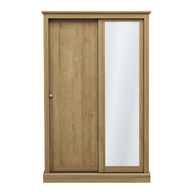 Oak 2 Door Sliding Mirrored Wardrobe - Devon - LPD