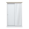 White and Oak 2 Door Sliding Mirrored Wardrobe - Devon - LPD